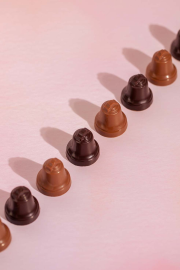 Réglette de cloches fourrées au praliné